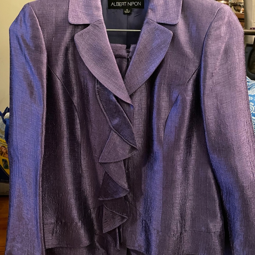 Albert Nipon Silk Blend Suit (Jacket & Skirt)